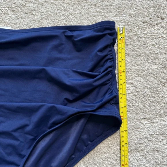 Land’s End Tummy Control High Waisted Retro Bikini Seim Bottoms Deep Sea Navy 3X - Picture 4 of 9